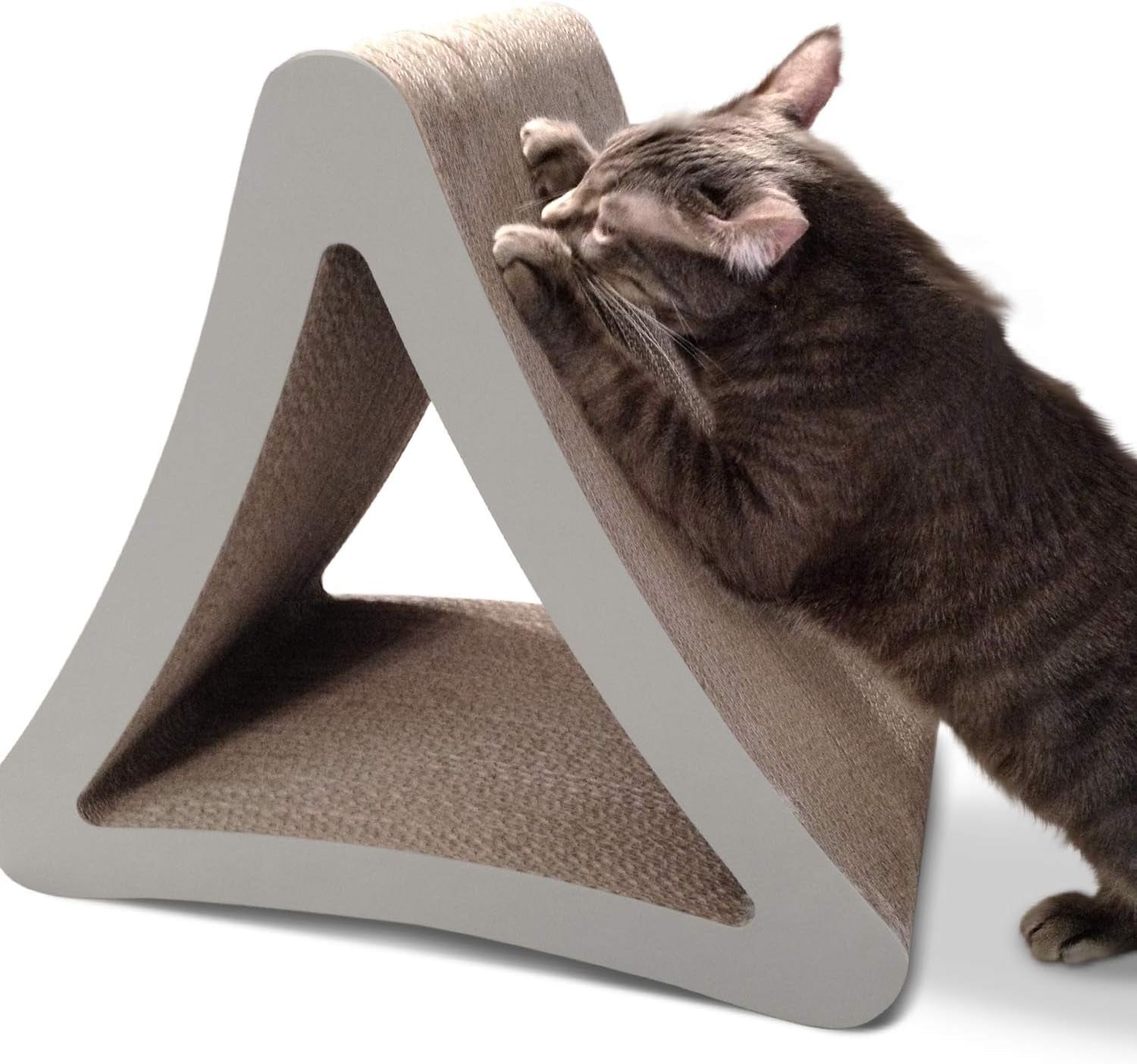 3-Sided Vertical Cat Scratching Post | Available in 18” & 24” | Multiple Angle Cat Scratching Pad, 6 Usable Sides. Scratch, Play, & Perch | 100% Recyclable Cardboard Cat Lounge. 1 Yr Warr